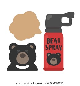 Material de ilustração de repelente de urso e urso 