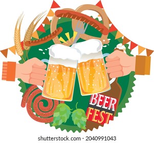 Illustration material of beer festival and Oktoberfest