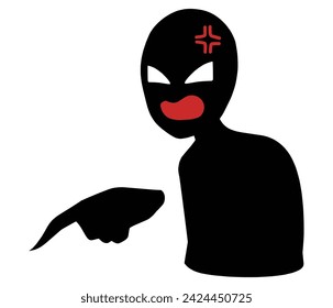 Illustration material of a black silhouette of a villain image