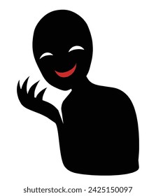 Illustration material of a black silhouette of a villain image