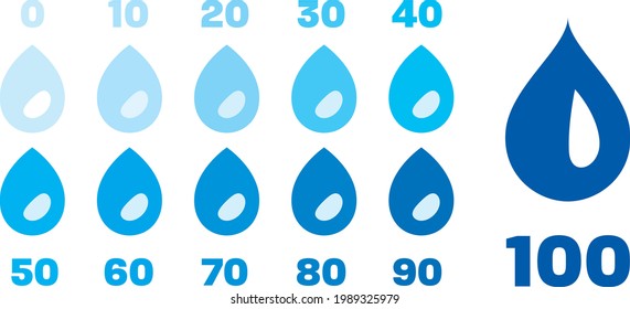 Illustration material of blue water graph