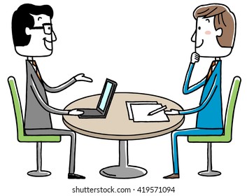 Illustration material: Business conference meeting meeting