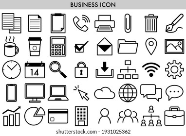 Illustration material of business icon set.