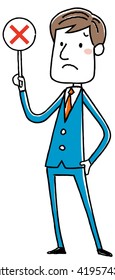 Illustration material: businessman answer incorrect