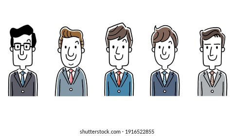 Illustration material: businessman, man in suit, set