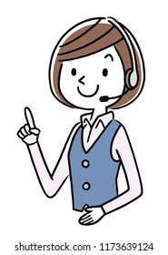Illustration material: Call center operator women