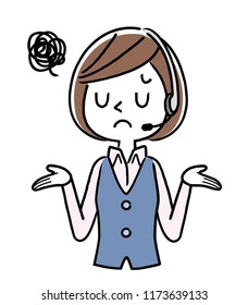 Illustration material: Call center operator women