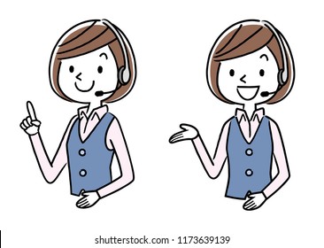 Illustration material: Call center operator women