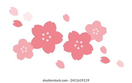 illustration material of cherry blossoms a simple illustration