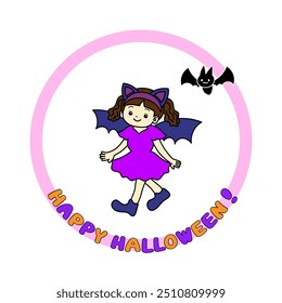 Illustration material of a child wearing a Halloween costume