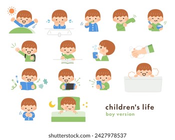 illustration material of children with doubtful expressions