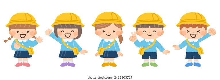 material ilustrativo para niños que usan uniformes de guardería