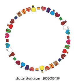 Illustration material of circular frame of gift