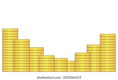 Illustration material of coin tower