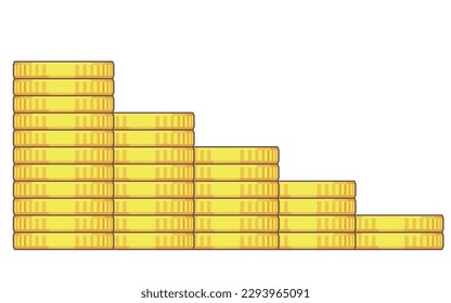 Illustration material of coin tower