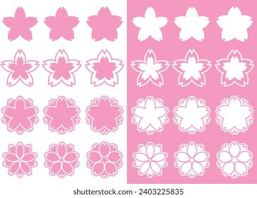 Colección de material de ilustración de flores de cerezo