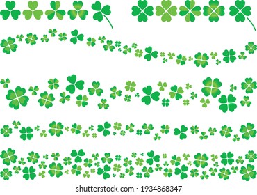 Illustration material collection of clover