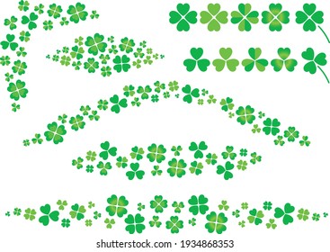 Illustration material collection of clover