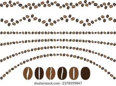 Illustration material collection of coffee beans