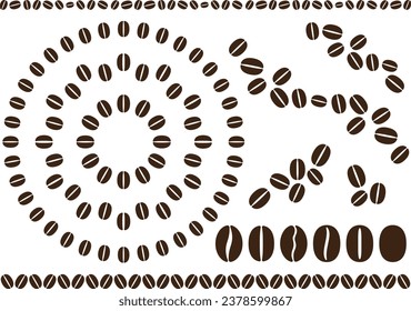 Illustration material collection of coffee beans