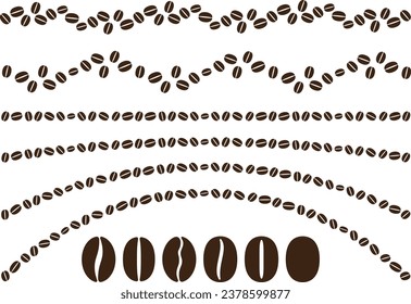 Illustration material collection of coffee beans