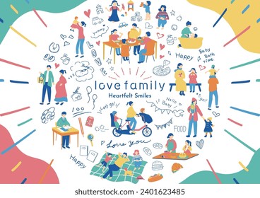 
Illustration Material Collection for Family Upbringing