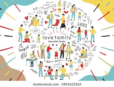 
Kollektion von Illustrationsmaterial für Familienaufführungen