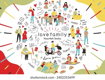 
Illustration Material Collection for Family Upbringing