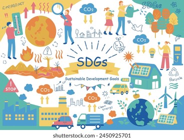 Illustrationsmaterial-Kollektion für SDGs