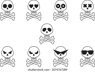Illustration material collection of skeleton