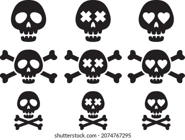 Illustration material collection of skeleton