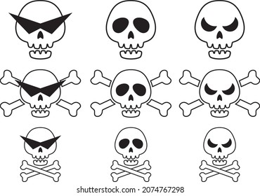 Illustration material collection of skeleton