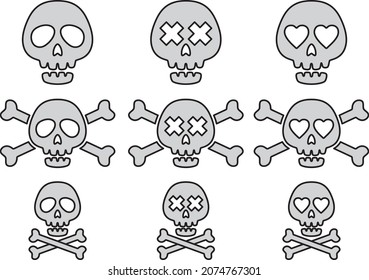 Illustration material collection of skeleton