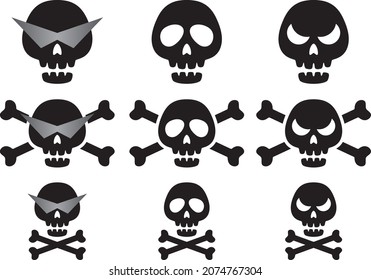 Illustration material collection of skeleton
