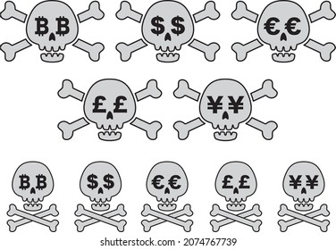 Illustration material collection of skeleton