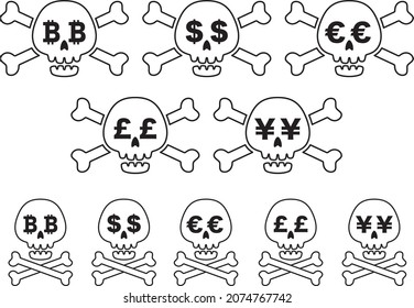 Illustration material collection of skeleton