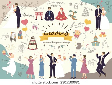 
Recogida de material de ilustración apto para bodas