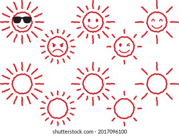 Illustration material collection of the sun