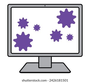 Illustration material of a computer infected with a virus