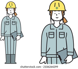 Illustration material of Construction site worker standing normallyIllustration material of business person standing normally