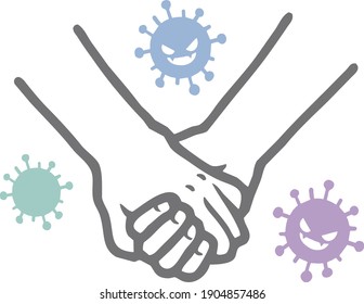 
Illustration material of contact infection