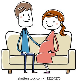 Illustration material: couple pregnancy birth