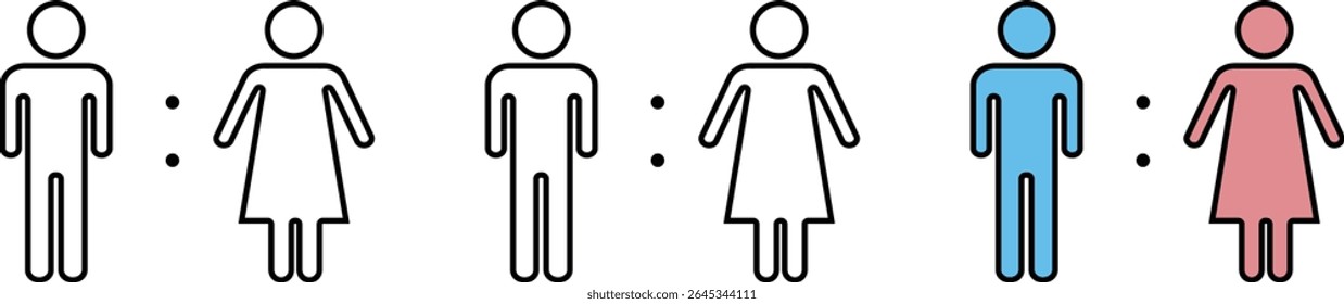 Illustration material depicting the gender ratio