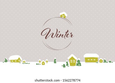 Illustration material depicting a snowy city