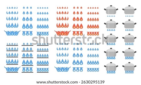 Illustration material of different heat levels