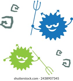 Material de ilustración de gérmenes sucios