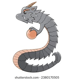 Illustration material of a dragon holding a jewel