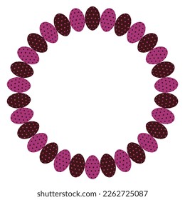 Illustration material for Easter of circular frame of egg with pattern