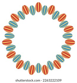 Illustration material for Easter of circular frame of egg with pattern