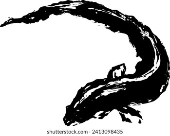 Illustration material of eel silhouette vector